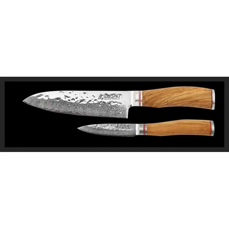 Coffret 2 Couteaux Wusaki Damas VG10 - Santoku Et Office 2 Coffret 2 Couteaux Wusaki Damas VG10 - Santoku Et Office – Image 2
