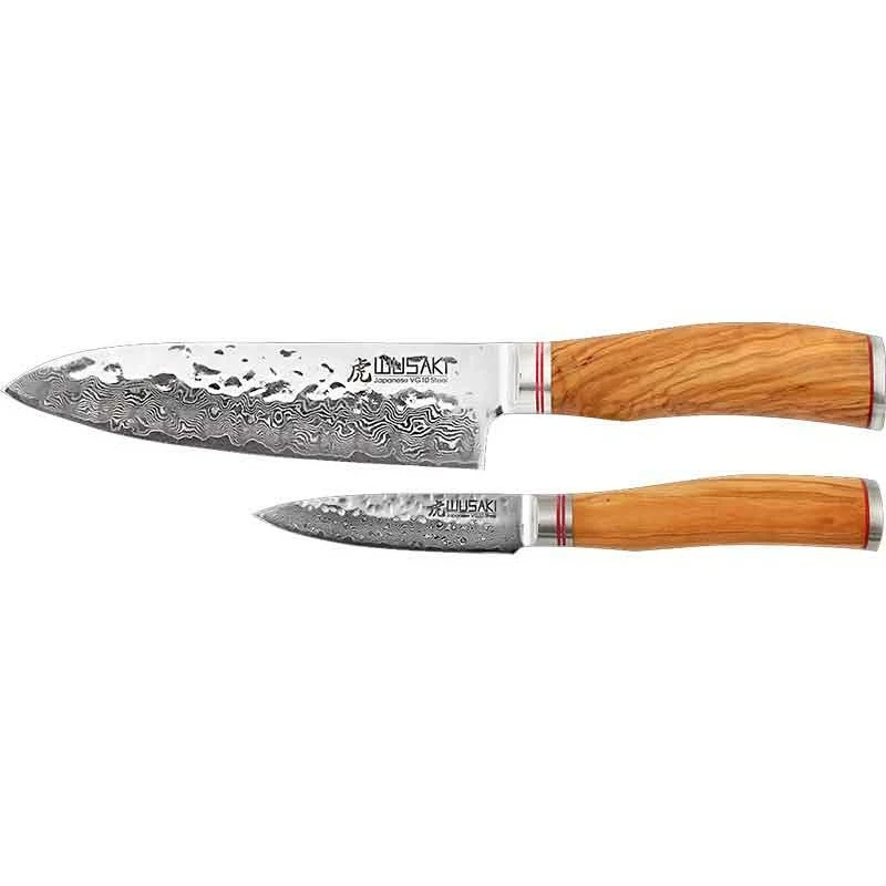 Coffret 2 Couteaux Wusaki Damas VG10 - Santoku Et Office 1 Coffret 2 Couteaux Wusaki Damas VG10 - Santoku Et Office