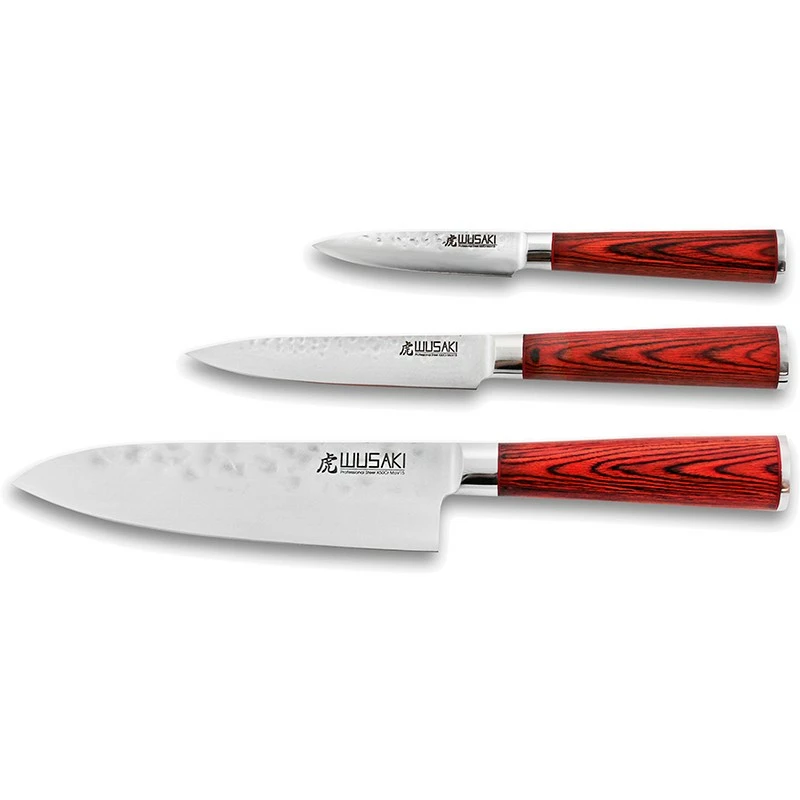Coffret 3 Couteaux Wusaki Pakka X50 - Santoku, Universel Et Office 1 Coffret 3 Couteaux Wusaki Pakka X50 - Santoku, Universel Et Office