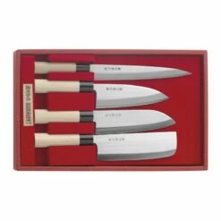 Coffret 4 Couteaux Japonais - Sashimi/Kodeba/Santoku Et Nakiri