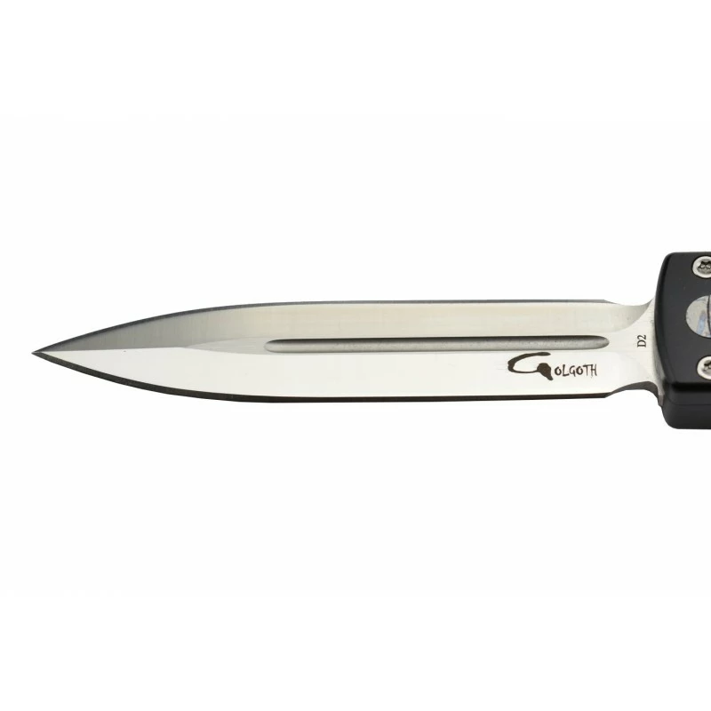 Couteau Automatique OTF Golgoth G12DT+ Double Tranchant Crazy D2/alu Noir 8 Couteau Automatique OTF Golgoth G12DT+ Double Tranchant Crazy D2/alu Noir – Image 8
