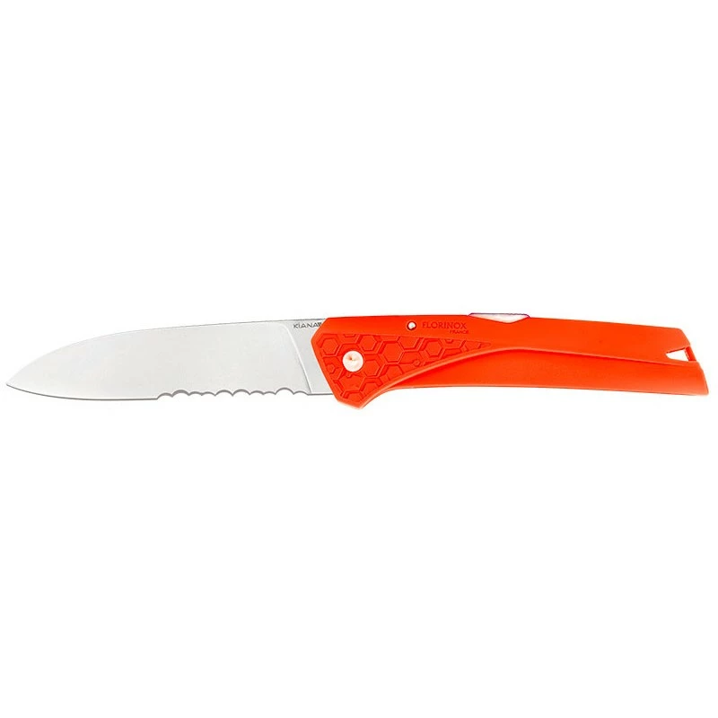 Couteau Florinox Kiana Origine Orange - Lame Semi-crantée 1 Couteau Florinox Kiana Origine Orange - Lame Semi-crantée
