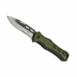 Couteau Herbertz ABS Vert/noir 12,5cm Inox Semi-dentée