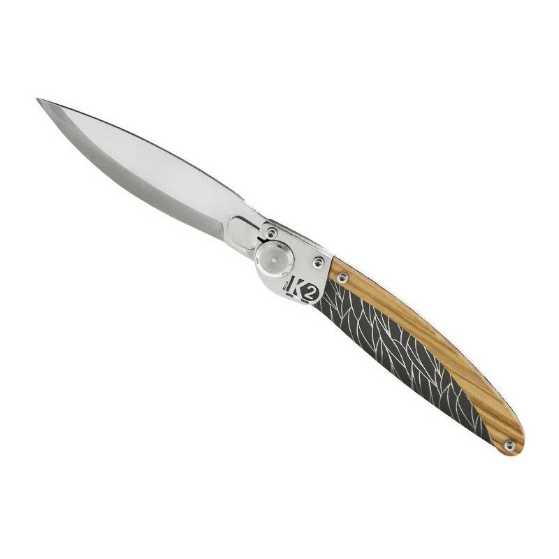 Couteau K2 Olivier Décor Plumes 1 Couteau K2 Olivier Décor Plumes