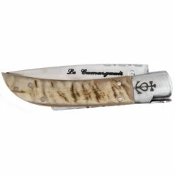 Couteau Le Camarguais N° 10 Trident Forgé Lame 90mm - Corne De Bélier -Des Couteaux Soldes Magasin couteau le camarguais n 10 trident forge lame 90mm corne de belier 1