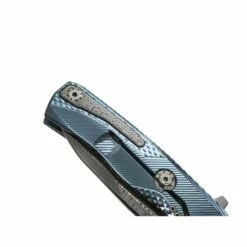 Couteau LionSteel ROK Titanium Bleu Damas -Des Couteaux Soldes Magasin couteau lionsteel rok titanium bleu damas 2