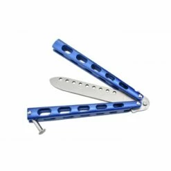 Couteau Papillon D'entraînement Max Knives P33B Manche Alu Bleu -Des Couteaux Soldes Magasin couteau papillon d entrainement max knives p33b manche alu bleu 3
