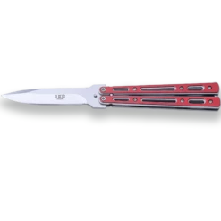 Couteau Papillon Manche Rouge Joker 484