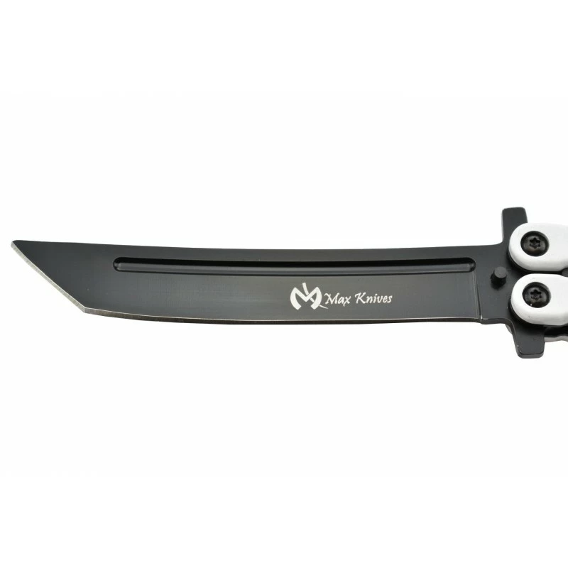 Couteau Papillon Max Knives P46B 3Cr13 Aluminium Blanc/noir 2 Couteau Papillon Max Knives P46B 3Cr13 Aluminium Blanc/noir – Image 2