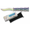 Couteau Papillon Rainbow Lame Vague 10cm