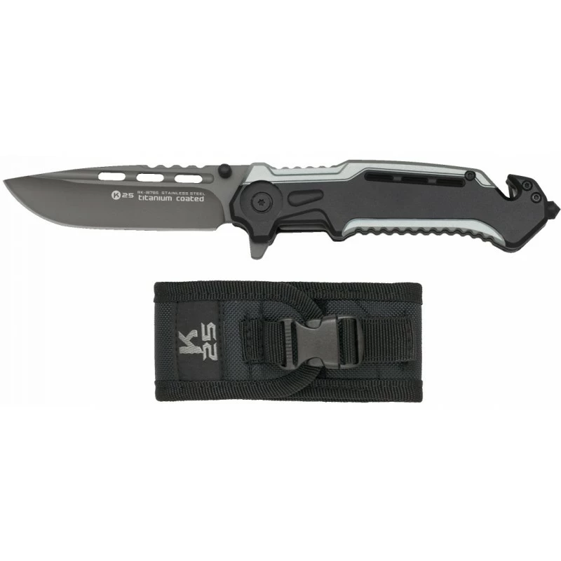 Couteau Pliant Tactique K25 Gris/noir - 18765 1 Couteau Pliant Tactique K25 Gris/noir - 18765