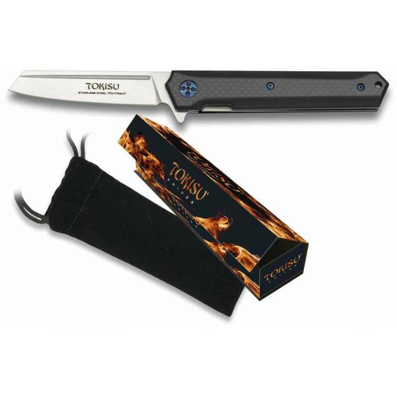 Couteau Pliant Tokisu Fibre Carbone/G10 Lame 9cm - 18450 1 Couteau Pliant Tokisu Fibre Carbone/G10 Lame 9cm - 18450