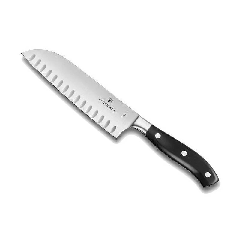 Couteau Santoku Alvéolé Victorinox Grand Maître Forgé 17cm POM 1 Couteau Santoku Alvéolé Victorinox Grand Maître Forgé 17cm POM