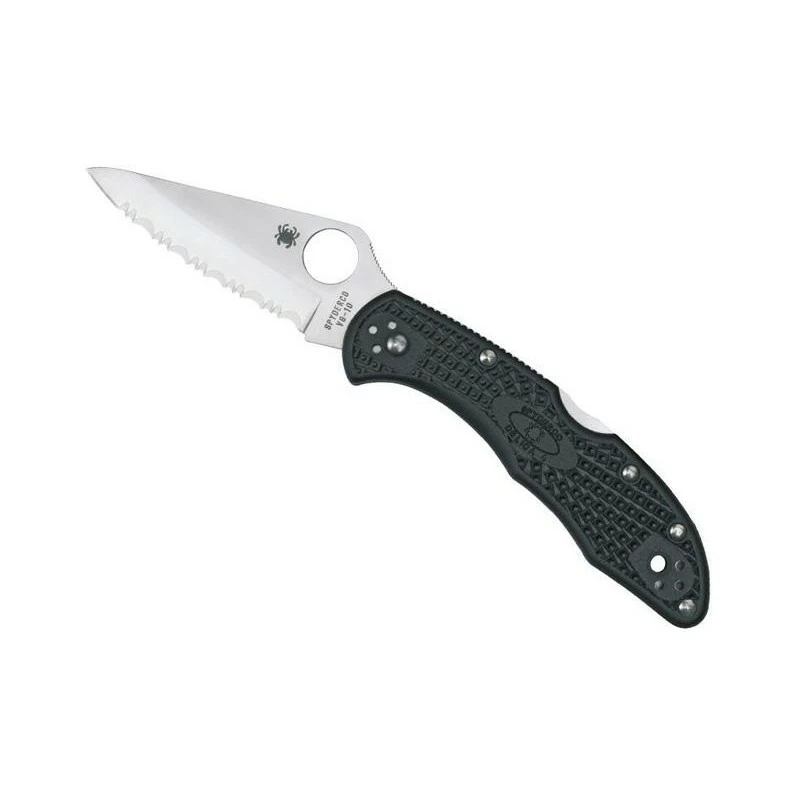 Couteau Spyderco Delica 4 Noir Lame à Dents 1 Couteau Spyderco Delica 4 Noir Lame à Dents