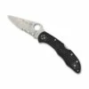 Couteau Spyderco Delica 4 Thin Red Line Noir Lame Mixte