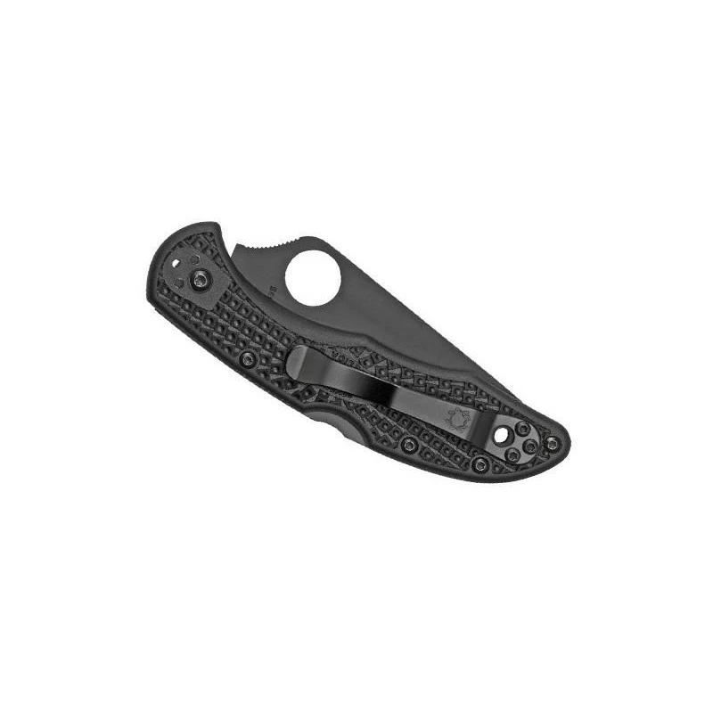 Couteau Spyderco Delica 4 Tout Noir Lame à Dents 2 Couteau Spyderco Delica 4 Tout Noir Lame à Dents – Image 2