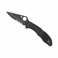 Couteau Spyderco Delica 4 Tout Noir Lame à Dents