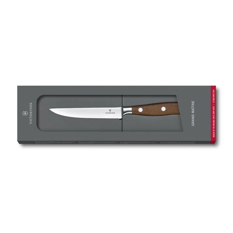 Couteau Steak Victorinox Grand Maître Lame Crantée 12cm érable 3 Couteau Steak Victorinox Grand Maître Lame Crantée 12cm érable – Image 3